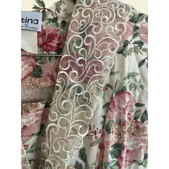 Vintage Atina by Karon Crosby Floral Dress Womens 12 Maxi Fit Flare Cottage Core - Picture 4 of 12